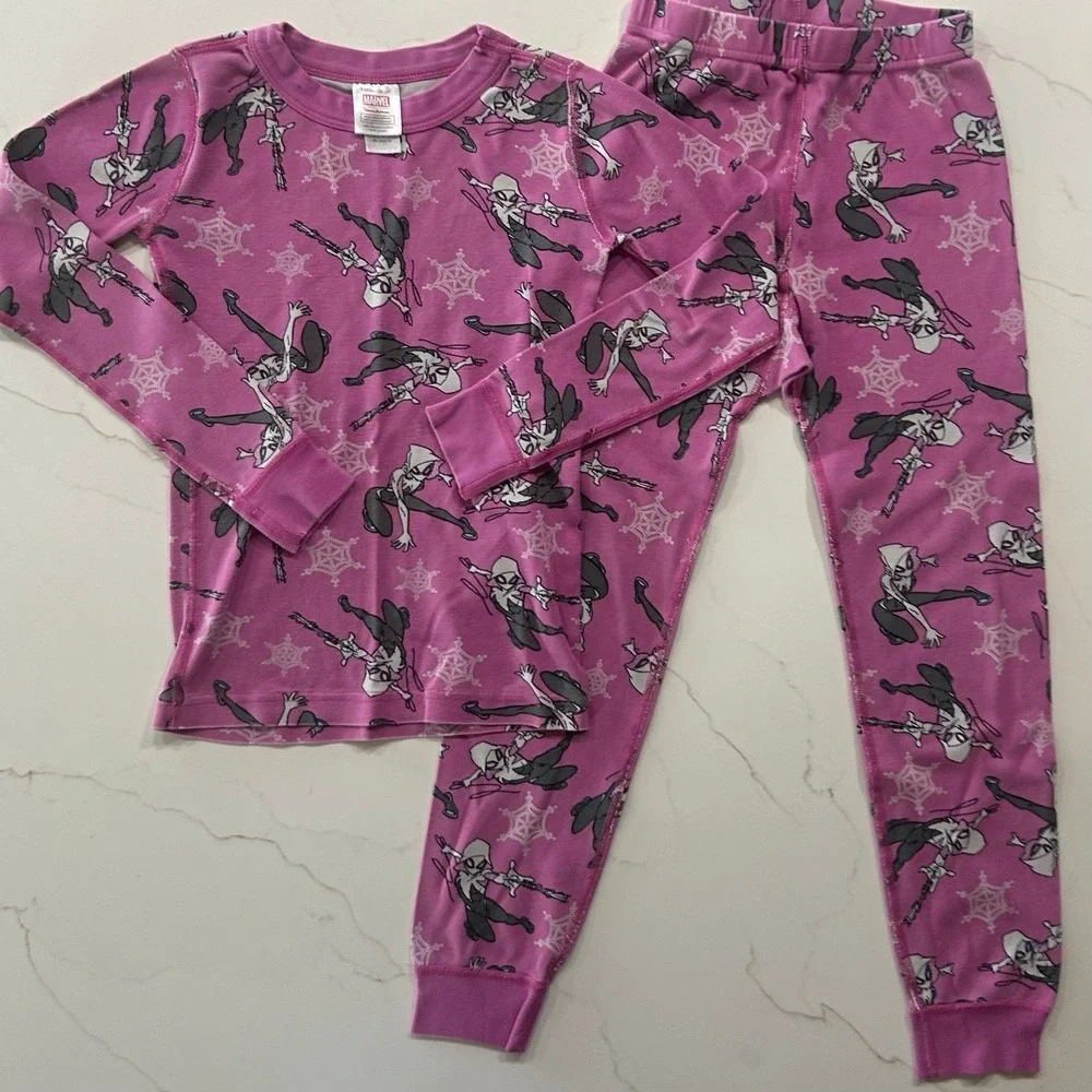Hanna Andersson Girls Marvel Spidergirl Pajamas Pink Size 6-7